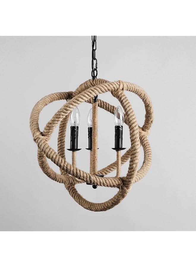 إيروريكس ثريا على شكل كرة حبلية من 3 أذرع E14 Ac110 على شكل سقف، ثريا على طراز ريفي عتيق، مناسبة لإضاءة قاعة الطعام والمطعم والمقهى - Image 1