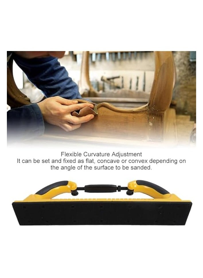 PROMASS Hand Sander with Handle, Adjustable Radius Longboard Hand Sanding File Block for Automotive Flocking Sticky, PSA Backing Conversion Adapter Pad Dust Extraction Sanding Block  - Image 2