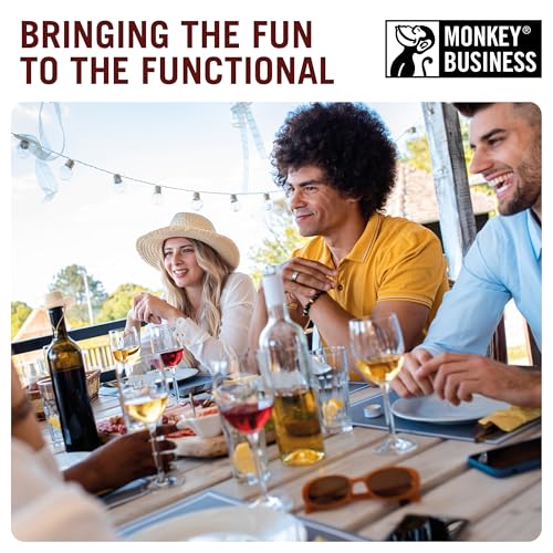 Monkey Business قبعات رعاة البقر - مجموعة 2 من سدادات زجاجات النبيذ من مونكي بيزنس - سدادات زجاجات سيليكون ممتعة تحافظ على النبيذ طازجًا - أدوات مطبخ مبتكرة وإكسسوارات نبيذ لطيفة - Image 3
