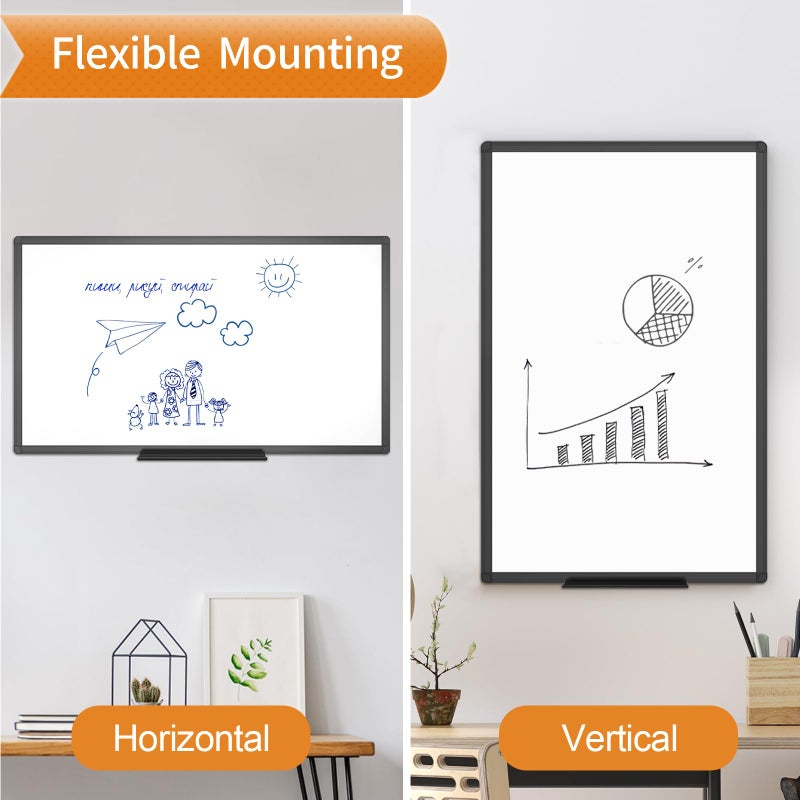 VIZ-PRO Magnetic Dry Erase White Board, 60 X 40 Inches, Black Aluminium Frame - Image 3
