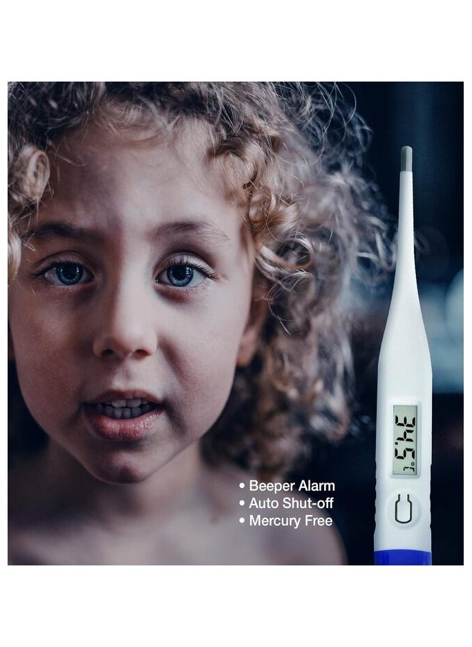 Soft Digital Thermometer for Fever, Quick Reading Waterproof Oral Thermometer with Fever Indicator. Best for Baby Kids and Adults  - Image 3