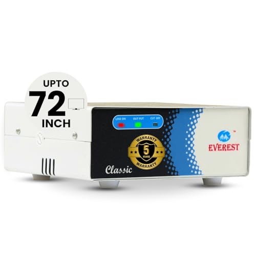Everest ECC 100-N LED New Model Metal Body Voltage Stabilizer Used up to 72 Inches LED/Smart TV,Home Theater, Set Top Box, Blu-Ray Player (Working Range : 90 V to 290 V),White - Image 1