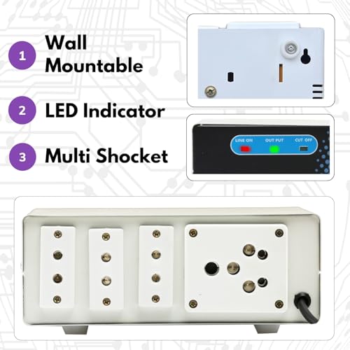 Everest ECC 100-N LED New Model Metal Body Voltage Stabilizer Used up to 72 Inches LED/Smart TV,Home Theater, Set Top Box, Blu-Ray Player (Working Range : 90 V to 290 V),White - Image 4