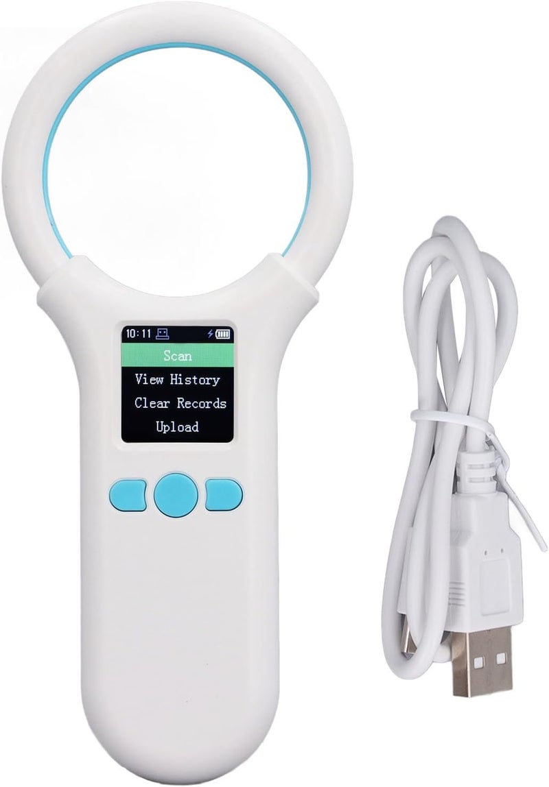ماسح علامات الحيوان BT 134.2khz 125khz EMID FDX B بشاشة LED عضوية قابلة للحمل لقراءة شرائح الحيوانات W91A للتعريف المهني - Image 1