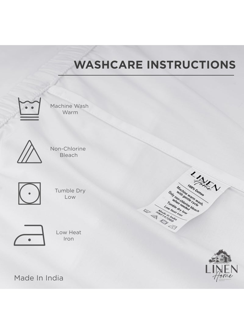 Linen Home 100% Cotton Percale Fitted Sheet King Size  White  1 Deep Pocket Fitted Sheet  Crisp and Cool Strong Bed Linen  78""X80""+15""  - Image 4