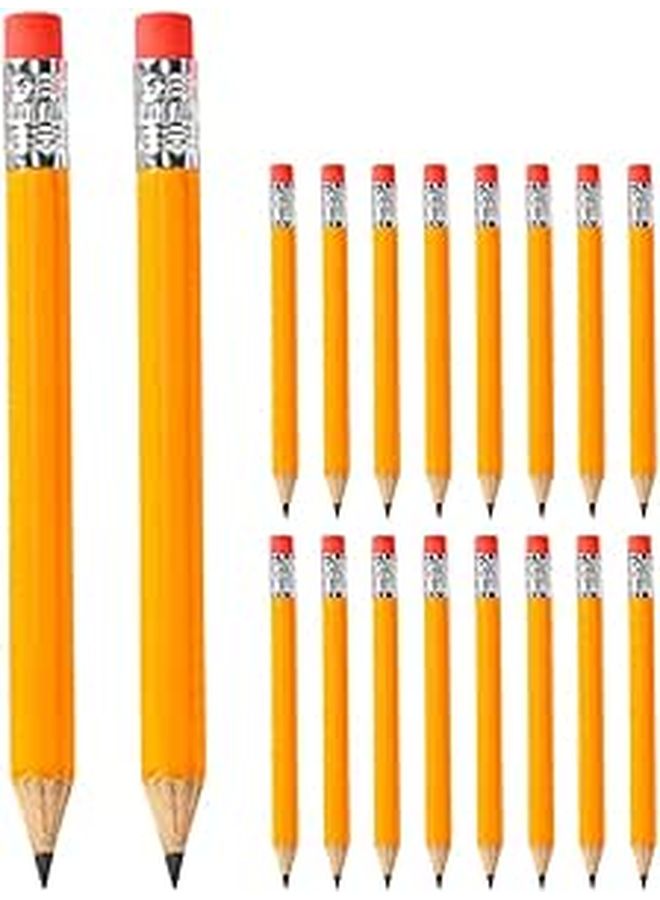 72 Pcs HB Short 10cm Golf Pencils With Eraser Bulk Wooden Writing - Image 1