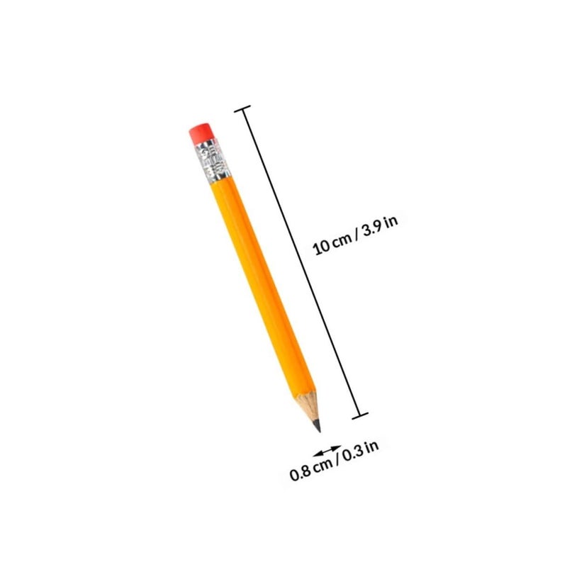 72 Pcs HB Short 10cm Golf Pencils With Eraser Bulk Wooden Writing - Image 3