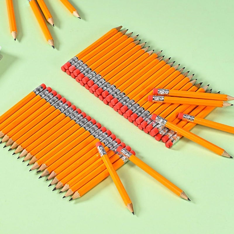 72 Pcs HB Short 10cm Golf Pencils With Eraser Bulk Wooden Writing - Image 5