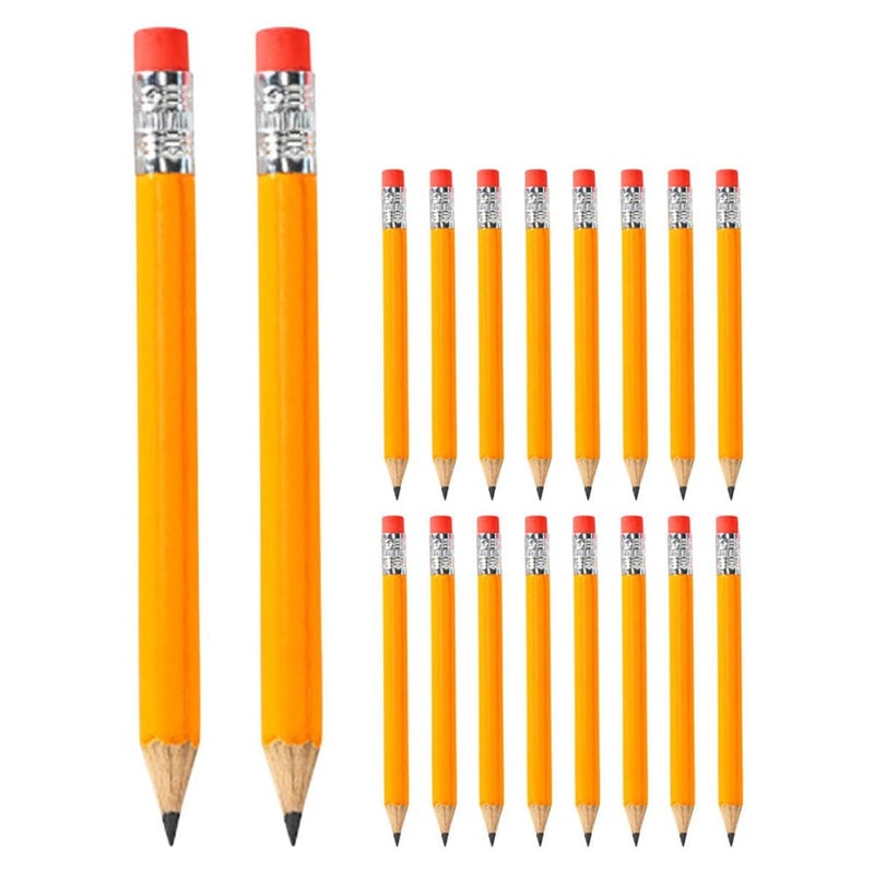 72 Pcs HB Short 10cm Golf Pencils With Eraser Bulk Wooden Writing - Image 2