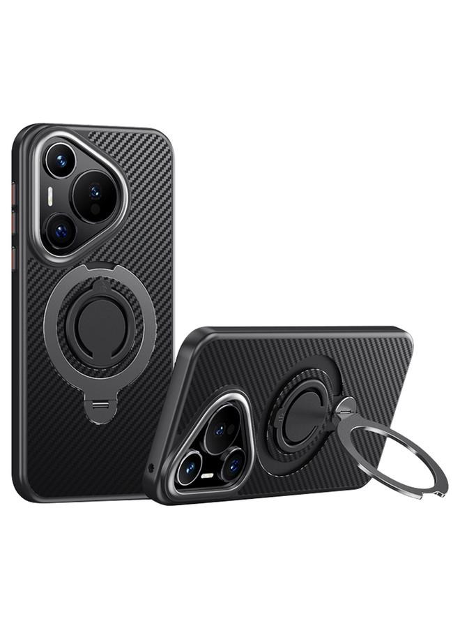 Zaboon Case For Huawei Pura 70 Pro / 70 Pro+ Carbon Fiber MagSafe Phone Case with 360 Degree Rotating Holder - Image 1