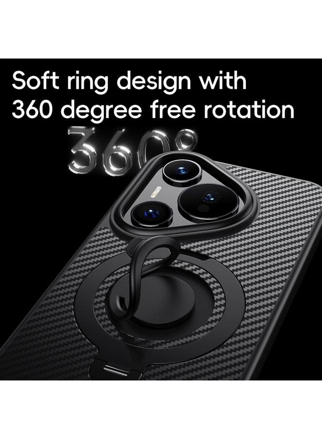 Zaboon Case For Huawei Pura 70 Pro / 70 Pro+ Carbon Fiber MagSafe Phone Case with 360 Degree Rotating Holder - Image 2