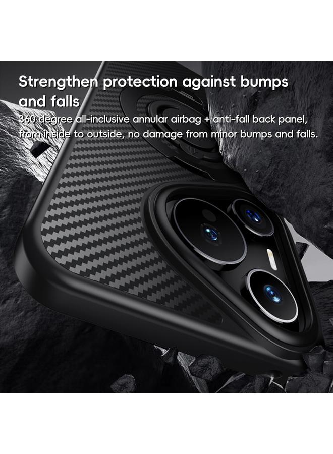 Zaboon Case For Huawei Pura 70 Pro / 70 Pro+ Carbon Fiber MagSafe Phone Case with 360 Degree Rotating Holder - Image 5