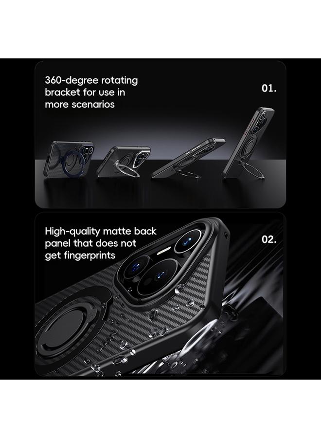 Zaboon Case For Huawei Pura 70 Pro / 70 Pro+ Carbon Fiber MagSafe Phone Case with 360 Degree Rotating Holder - Image 3