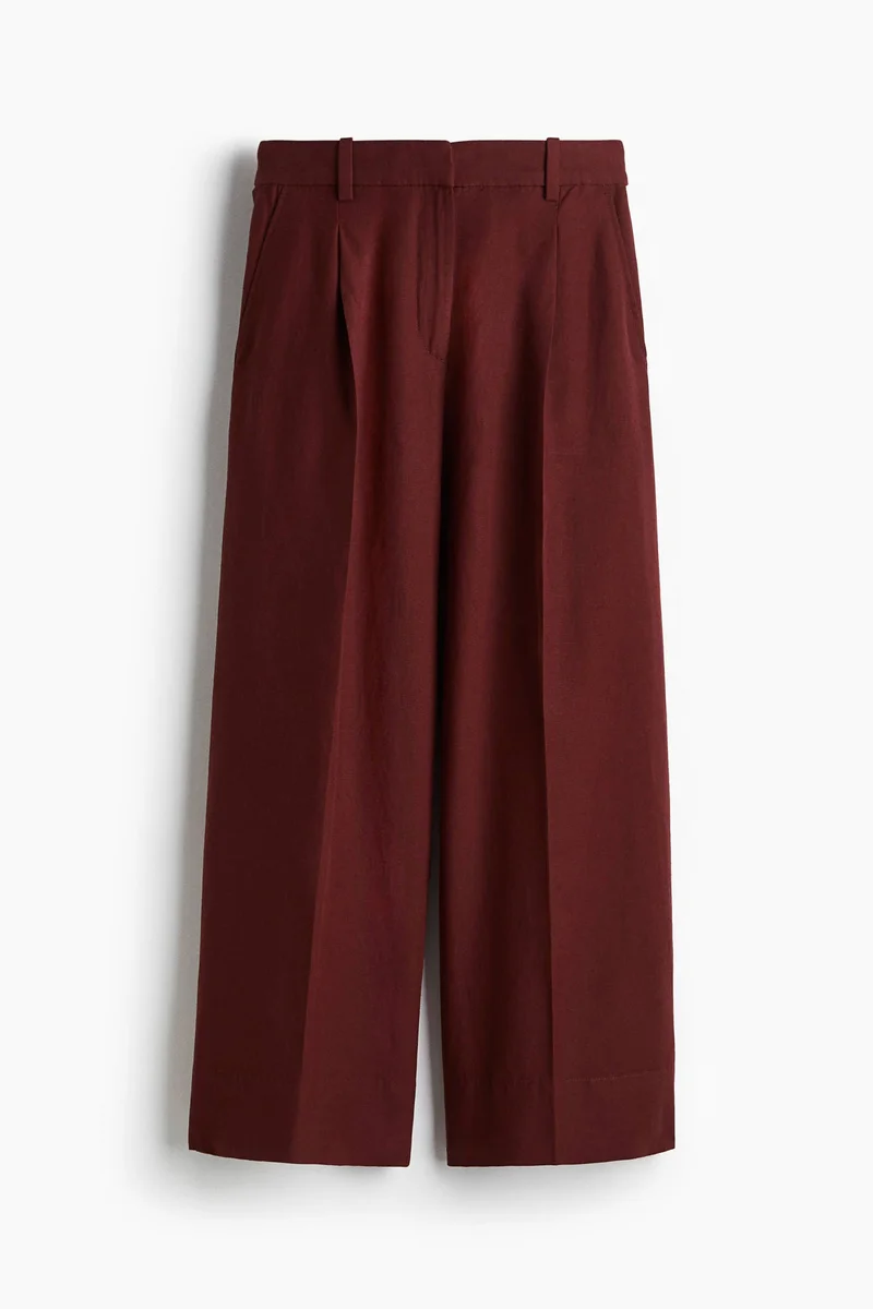 H&M Wide linen-blend trousers