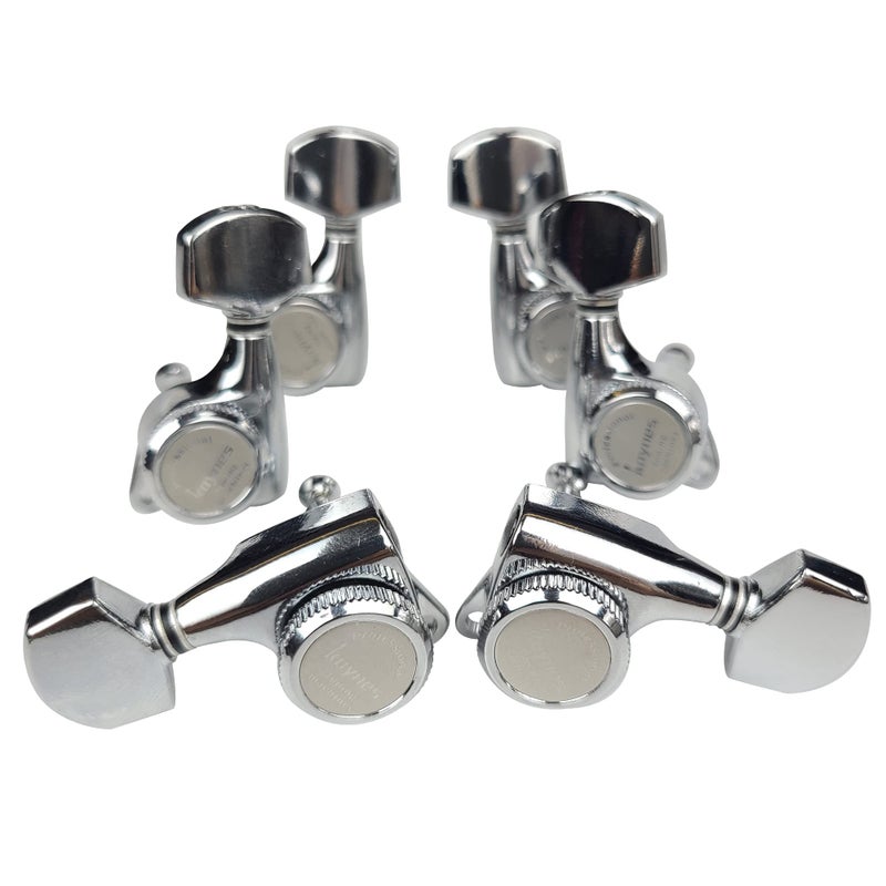 Kaynes Guitar Locking Tuners – 18:1 Chrome Silver Lock String Tuning Keys Pegs Machine Heads Tuners for Strat Tele Lespaul LP SG most Electric or Acoustic Guitars (3R 3L, Chrome) - Image 4