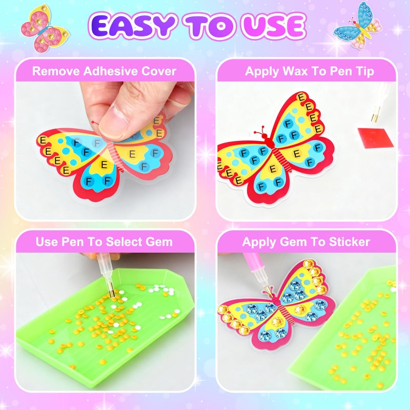 PinkSheep Arts and Crafts for Girls 6-12,Butterfly Jewelry Box for Girls,DIY Treasure Keepsake Box with Necklace & Bracelet Make It Set Gift - Image 5