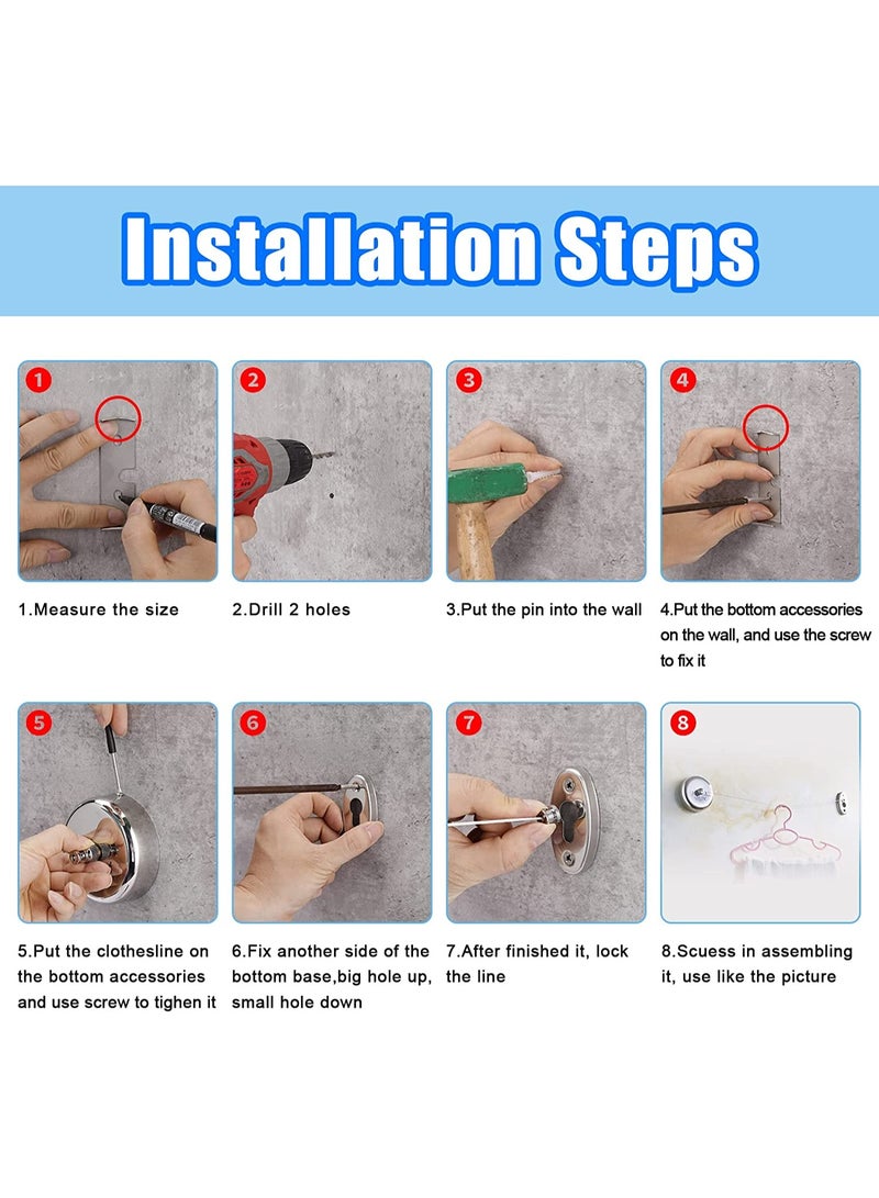 “Stainless Steel Retractable Laundry Rope – Wall‑Mounted, Heavy‑Duty & Space‑Saving” - Image 5