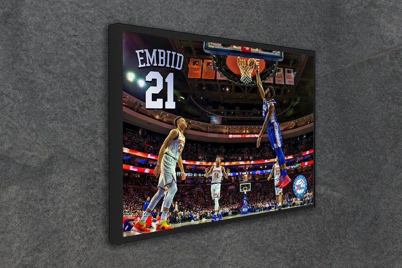 TNESSENTIAL Joel Embiid Wall Art Philadelphia 76ers Framed Canvas Print Basketball Wall Art Print NBA Artwork Home Decor C251 Birthday Gift - Image 5