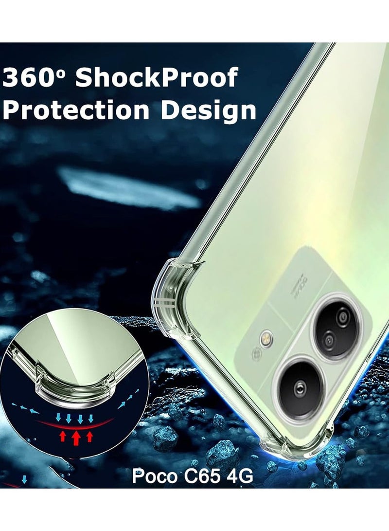 Techie حافظة زوايا TPU لهاتف Xiaomi Poco C65 مع حماية عدسة الكاميرا غلاف خلفي شفاف - Image 3