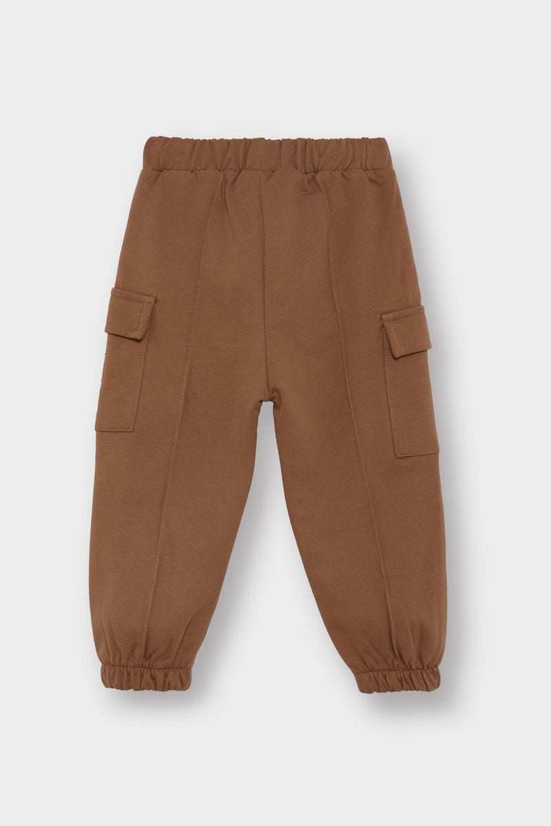 DeFacto Brown BabyBoy Baby Boy Elastic Waist Cargo Sweatpants Casual - Image 4