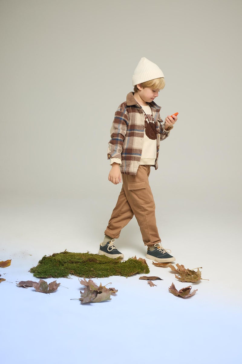 DeFacto Brown BabyBoy Baby Boy Elastic Waist Cargo Sweatpants Casual - Image 1