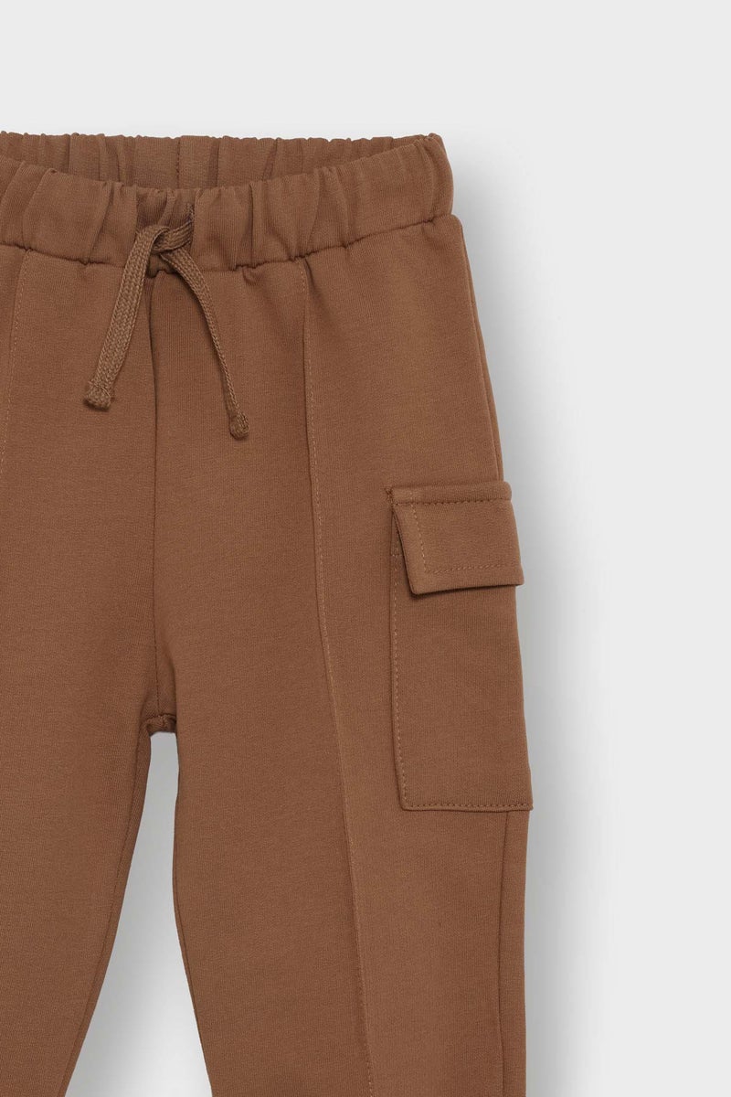 DeFacto Brown BabyBoy Baby Boy Elastic Waist Cargo Sweatpants Casual - Image 3