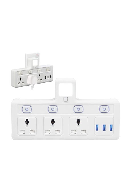 Power Adapter Multi Plug Extension with 3 USB Night Light, Extender Wall Charger Socket Multiple Electrical Outlet Adaptor, Charging Station for Home, Office -3 Way 3 USB Night Light