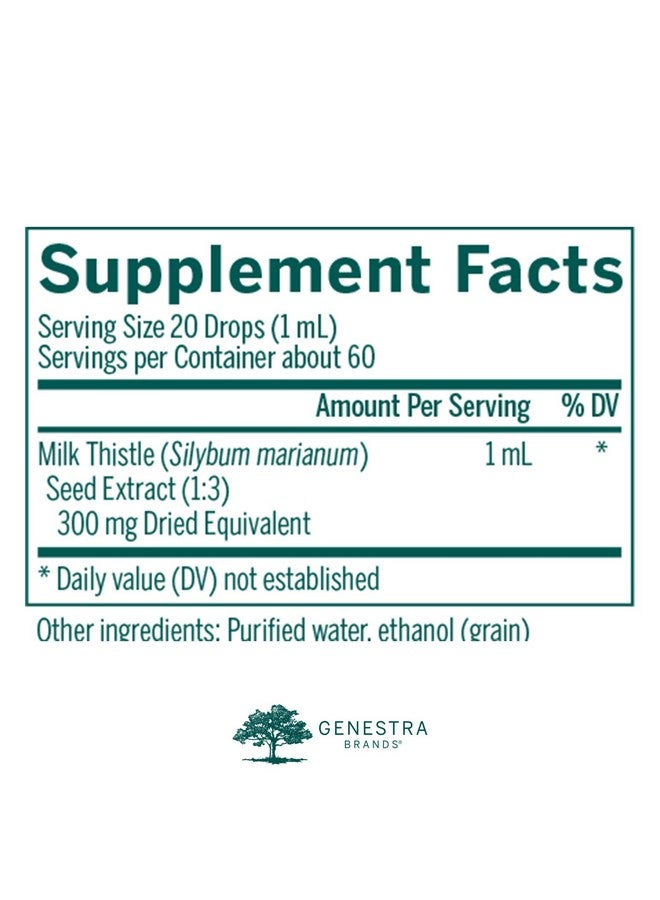 Genestra Brands Milk Thistle Tincture | Herbal Supplement to Support Liver Function | 2 fl. oz. - Image 2