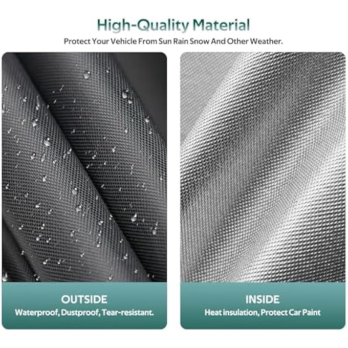Molebt Ford Mustang Car Cover Waterproof All Weather for Automobiles, Indoor Outdoor Full Exterior Covers Fit 2017-2023 Ford Mustang, Sun Rain Dust UV Protection. - Image 3