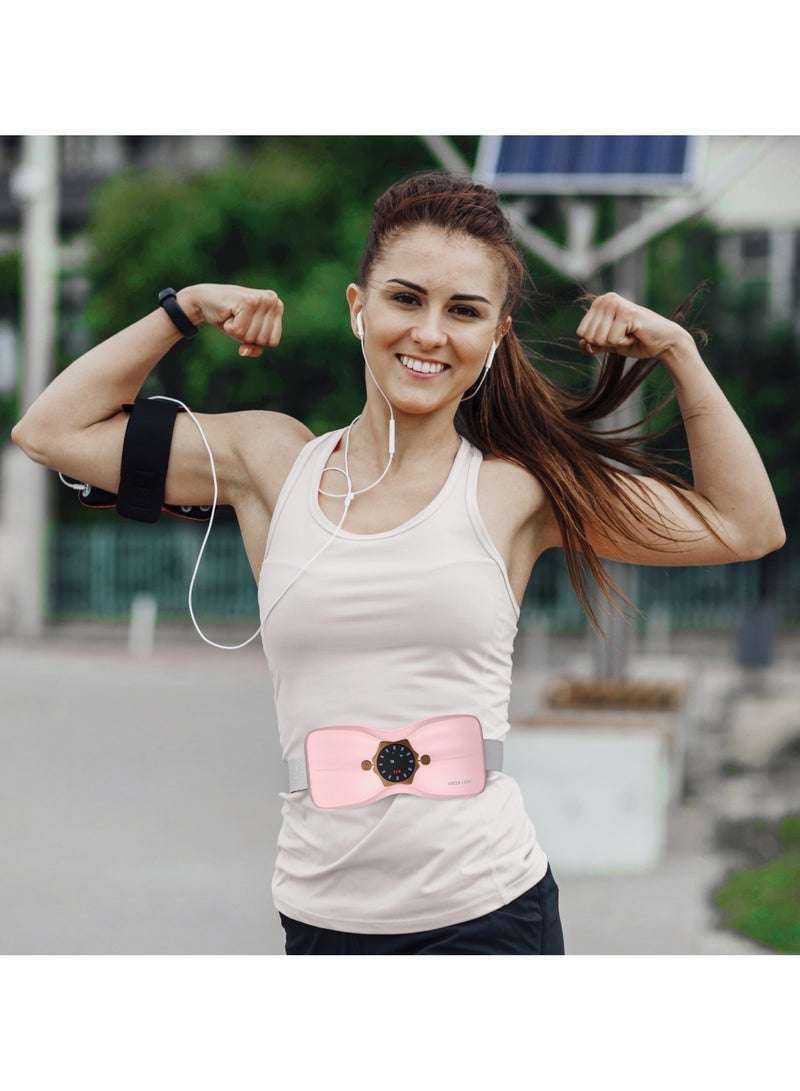 GREEN LION Flora Heat Menstrual Heating Pad / Heating Massager for Period Cramps & Pain / Fast Heat Up in 3-Seconds with 4 Heating and Vibration Modes / Portable Heating Belt for Menstrual Colic Relief - Pink  - Image 3