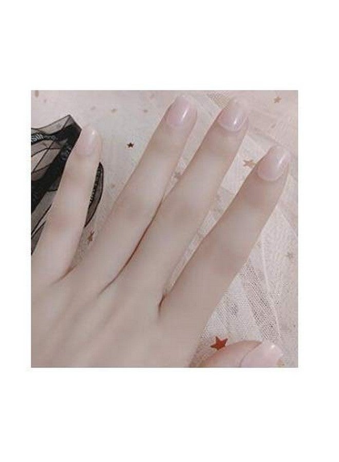 SoSh Matte Fake Nail Set Beige Frosted Stiletto Artificial Nail Eraser Touch Les Faux Ongles Noir Mat�12 Nail with Free Glue - Image 1