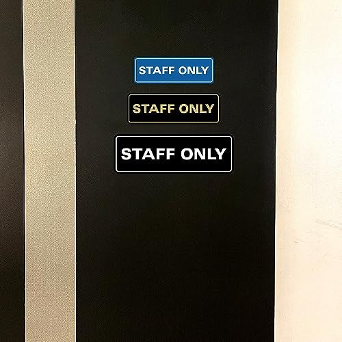 All Quality Standard Staff Only Wall or Door Sign | Easy Installation | Office Workplace Signs | Enhanced Security ‌ - Black/Gold - Medium (1 Pack) - Image 2