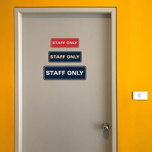 All Quality Standard Staff Only Wall or Door Sign | Easy Installation | Office Workplace Signs | Enhanced Security ‌ - Black/Gold - Medium (1 Pack) - Image 5