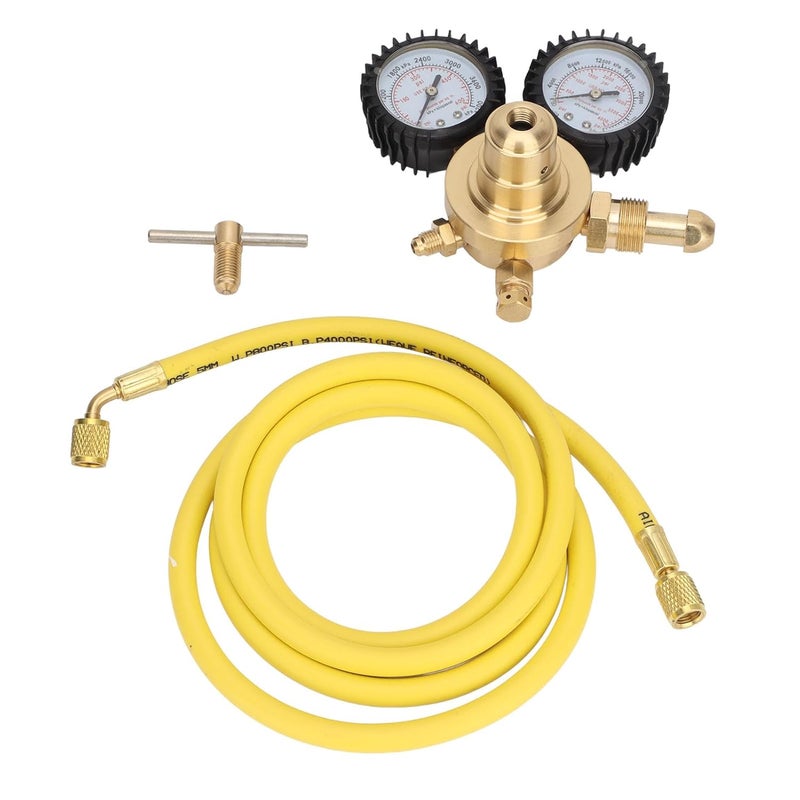 Brass Low Pressure Nitrogen Regulator Test Kit with 200cm Hose Inlet Outlet Connection - Image 2