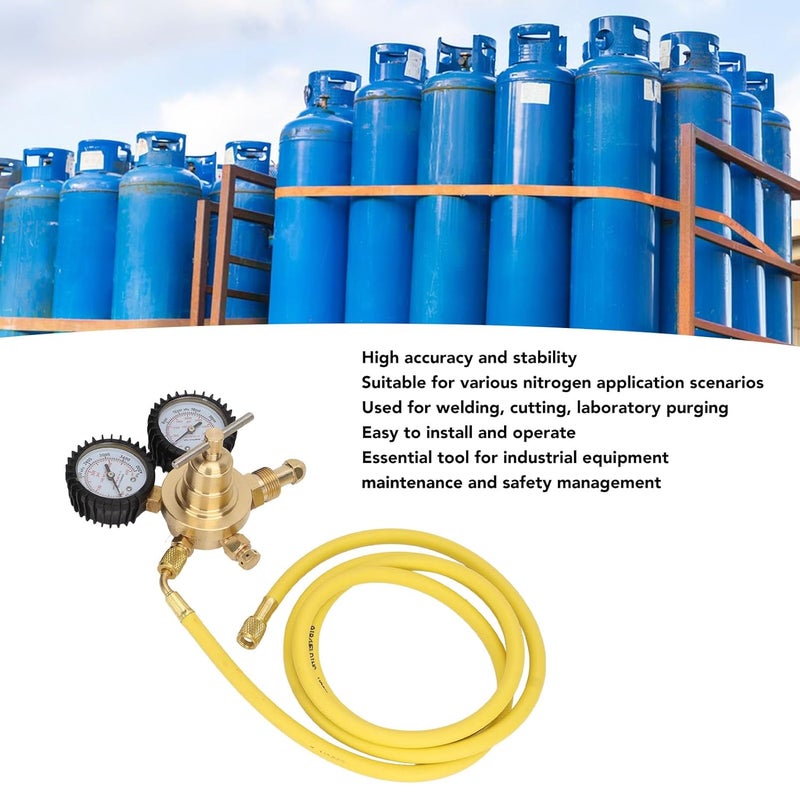 Brass Low Pressure Nitrogen Regulator Test Kit with 200cm Hose Inlet Outlet Connection - Image 4