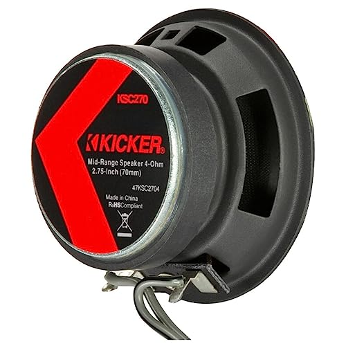 Kicker سماعات كيكير 47KSC2704 متوسطة المدى 2.75 بوصة، 4 أوم مع حوامل لسيارات GM/كرايسلر/سوبارو/جيب وتويوتا المختارة - Image 4