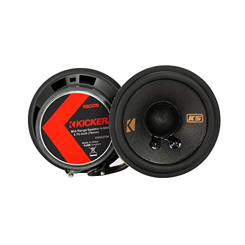 Kicker سماعات كيكير 47KSC2704 متوسطة المدى 2.75 بوصة، 4 أوم مع حوامل لسيارات GM/كرايسلر/سوبارو/جيب وتويوتا المختارة - Image 2