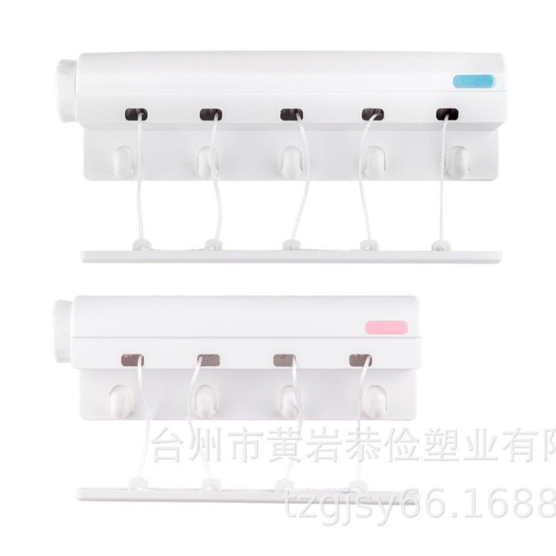 Automatic Retractable Clothesline Drying Rack with Hooks - Image 4