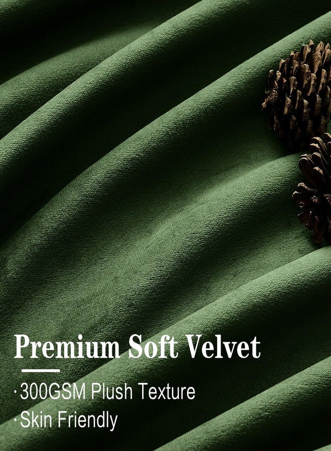 AUSSPVOCT Olive Green Velvet Curtains 84 inches Long 2 Panels Set, Pinch Pleated Blackout Drapes with 16 Hooks, Thermal Insulated Back Tab Window Panels for Bedroom Living Room, W40 x L84 - Image 3