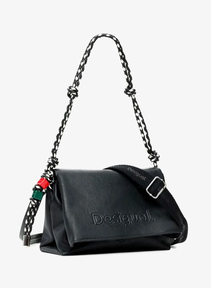 DESIGUAL Black Medium Bag With Logo Charm for Women | Best Price UAE