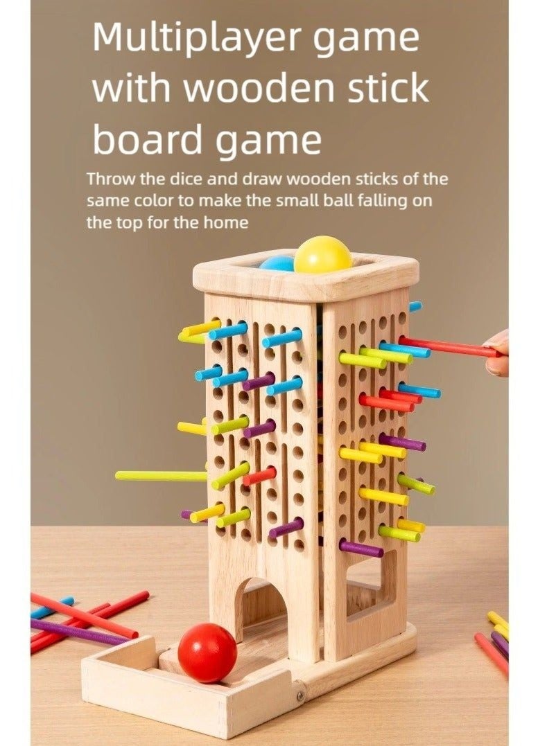 Wooden Stick Balance Game 3-in-1, Kids Educational Puzzle Toy, Multiplayer Family Board Game - Image 4