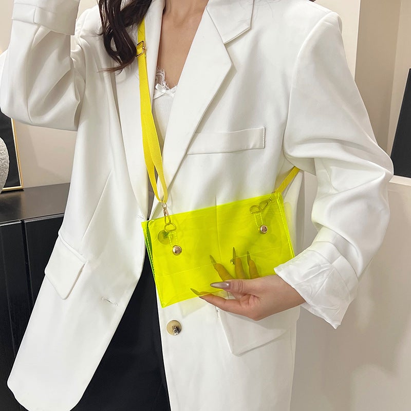 2025 Product Transparent Bag Casual Design Niche Small Square Bag Single Shoulder Crossbody Bag High-End Armpit Bag - Image 2