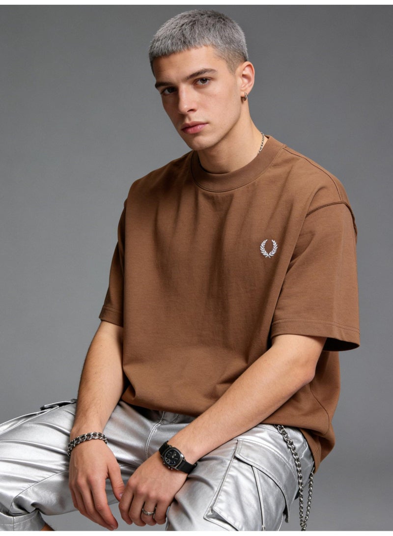 فريد بيري Oversized T-shirt with LOGO, 300G heavy 100% cotton double yarn T-shirt, unisex leisure gym shirt, counter quality T-shirt, and versatile loose T-shirt in daily trend. - Image 5