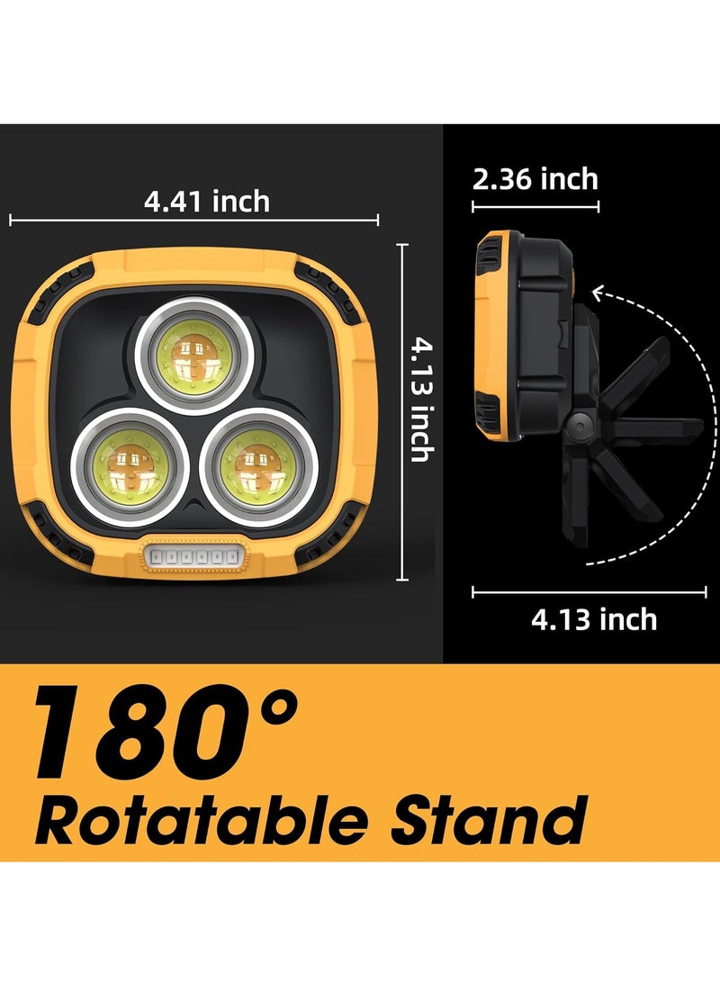 QLIGHT Rechargeable Work Light, Magnetic Led Camping Light with Stand and Hook, 18 Light Modes, SOS, 4000mAh, Battery Indictor, 1200 Lumens Portable Cob Light for Camping, Car Repair, Emergency, Outdoors Activities Like & Hiking, Fishing - Image 3