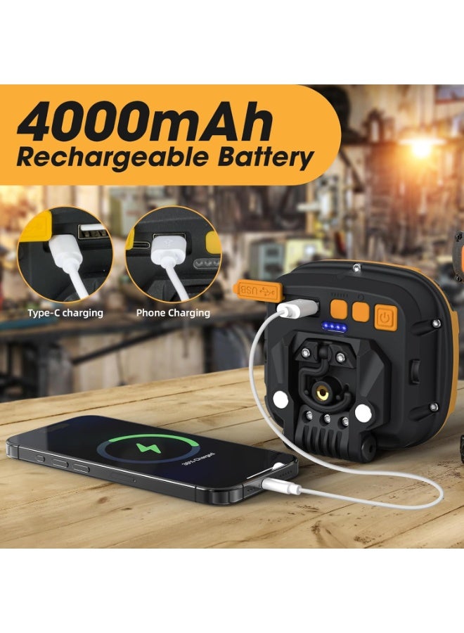QLIGHT Rechargeable Work Light, Magnetic Led Camping Light with Stand and Hook, 18 Light Modes, SOS, 4000mAh, Battery Indictor, 1200 Lumens Portable Cob Light for Camping, Car Repair, Emergency, Outdoors Activities Like & Hiking, Fishing - Image 4