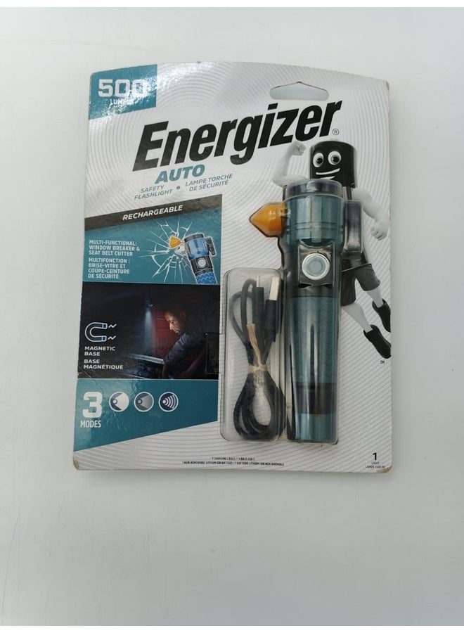 Genaric Energizer Auto Safety Flashlight: 500 Lumens, Multi-Tool, Rechargeable
