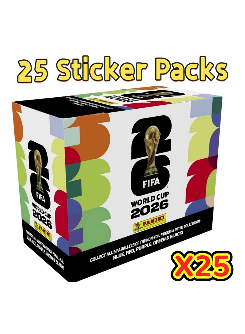 Panini 2026  FIFA World Cup Sticker Box – 25 Sticker Packs –  Official Tournament Collection - Image 1
