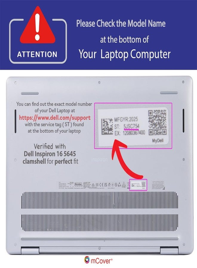 mCover Compatible with Dell Inspiron 16 5640 5645 Series Clamshell Windows Laptop PC ONLY (NOT FIT OTHER DELL MODELS) CLEAR - Image 4