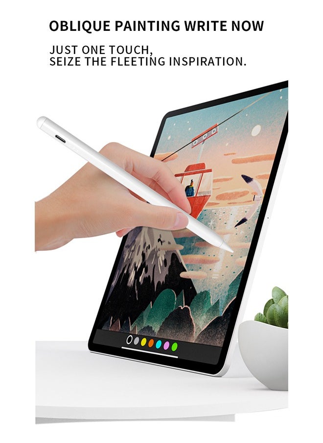 Generic - Active Digital Stylus Pen Pencil iPad Pen with Fast Charging & Palm Rejection for Apple iPad 2018 and Later White - Image 1