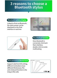 Generic Active Digital Stylus Pen Pencil iPad Pen with Fast Charging & Palm Rejection for Apple iPad 2018 and Later White  - Image 5